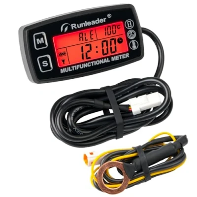 Afbeelding van Runleader Digitale Motortemperatuurmeter, Onderhoudsuren, Toerenteller met Achtergrondverlichting voor Grasmaaier, Generator, Motorfiets, Pitbike, ATV, Buitenboordmotor, etc.