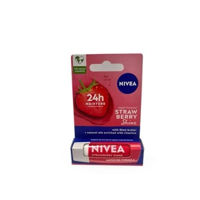 Afbeelding van Nivea Strawberry Shine Hydraterende lippenstift met karitéboter, verzorgende oliën en vitamines, 4,8 g