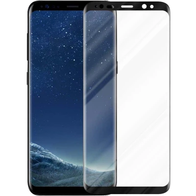 Afbeelding van Cadorabo Volledig scherm pantserfolie geschikt voor Samsung Galaxy S8 PLUS in TRANSPARANT met ZWART Gehard (Tempered) display beschermglas 9H hardheid 3D Touch (RETAIL PACKAGING)