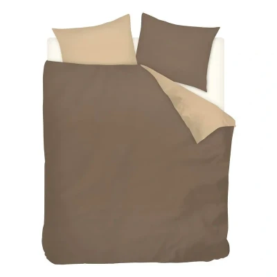 Afbeelding van Snoozing Two Tone Dekbedovertrek Tweepersoons 200x200/220 cm + 2 kussenslopen 60x70 Taupe/Camel