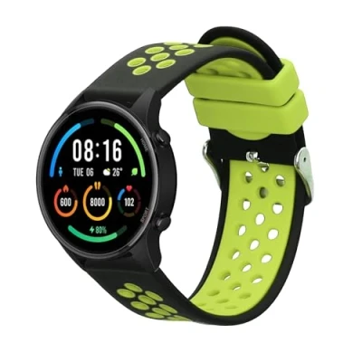 Afbeelding van kwmobile horlogebandje geschikt voor Xiaomi Mi Watch / Color Sport polsband Smartwatch bandje van TPU Activity tracker horloge band in zwart groen