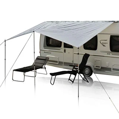 Afbeelding van your GEAR caravan tent tarp 3x2,4m opklapbaar dak voor incl. palen waterdicht 5000mm