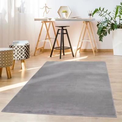 Afbeelding van Paradise Fluffy Vacht Vloerkleed Hoogpolig Zilver Grijs Effen Tapijt 120x170 cm