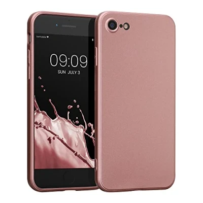 Afbeelding van kwmobile telefoonhoesje compatibel met Apple iPhone SE (2022) / (2020) 8 7 Flexible case voor smartphone van TPU In metallic roségoud