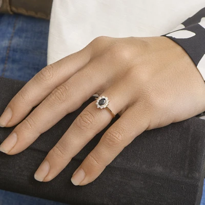 Afbeelding van Ring Saffier 0.73ct En Zirkonia