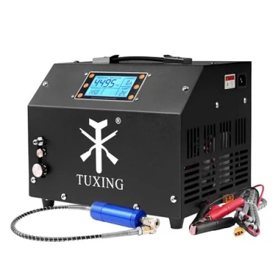 Afbeelding van TUXING Pcp luchtcompressor 300 Bar, instelbare Auto Stop hoge druk compressor, LCD display Versie, uitgerust met waterkoeling, duiken Tank luchtbuksen opladen