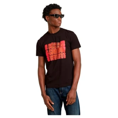 Afbeelding van G STAR Gradient Graphic Tshirt print, Heren, Maat: Small, Dk black