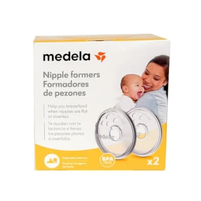 Afbeelding van Medela Nipple Formers Shape inverted or flat nipples to prepare for breastfeeding, BPA free, one size fits all, pack of 2