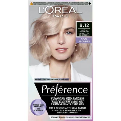Afbeelding van 1+1 gratis: L&#039;Oréal Préférence Cool Blondes Permanente Haarkleuring 8.12 Licht As Beigeblond