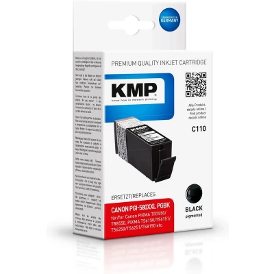 Afbeelding van KMP Inktcartridge vervangt Canon PGI 580PGBK XXL Compatibel Zwart C110 1576,0201