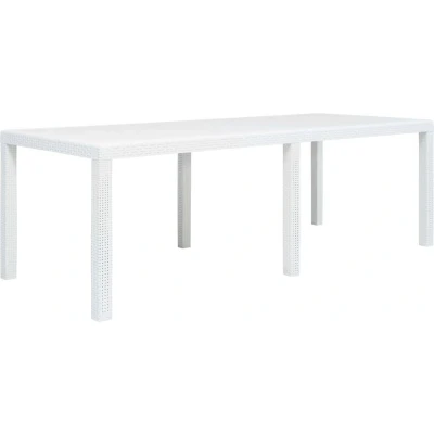Afbeelding van Tuintafel 220x90x72 cm rattan look kunststof wit