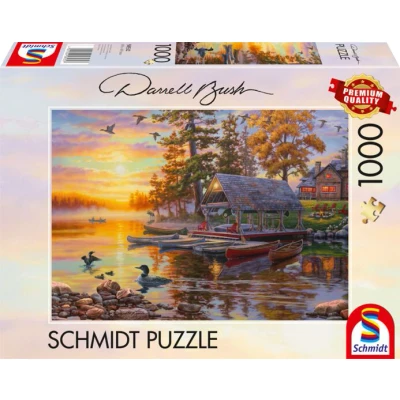 Afbeelding van Schmidt Spiele 58532 Darrel Bush boothut met kano&#039;s, puzzel van 1000 stukjes, meerkleurig