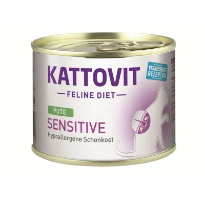 Afbeelding van 12 x 185 g Kalkoen Hypoallergeen Dieetvoer Kattovit Sensitive Kattenvoer