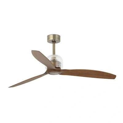 Afbeelding van Faro Lighting Deco Gold, houten plafondventilator met DC motor