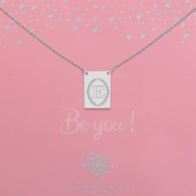 Afbeelding van Heart to Get Zilveren Kettingen Initaal E Letter ketting Initialen Plaatje met initiaal en krans