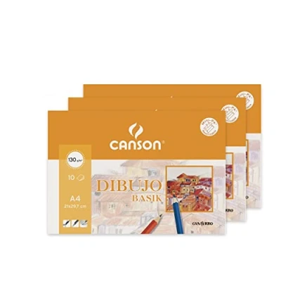 Afbeelding van Canson 3 x A4 minipack met 10 vellen basistekening, 130 g