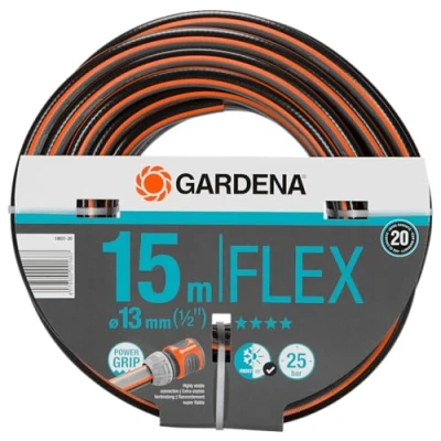 Afbeelding van GARDENA Comfort FLEX slang 13 mm (1/2&quot;) 15 m: Vormvaste, flexibele tuinslang met Power Grip profiel, hoogwaardige spiraalweving, 25 bar barstdruk, zonder Original System onderdelen (18031 20)