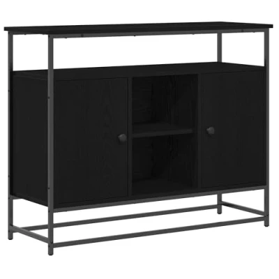 Afbeelding van vidaXL Sideboard Zwart Eiken Bewerkt Hout Middelgroot Buffet