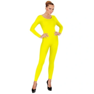 Afbeelding van Widmann Dans &amp; Entertainment Kostuum Neon Geel Bodysuit Glow Vrouw Medium / Large Carnavalskleding Verkleedkleding