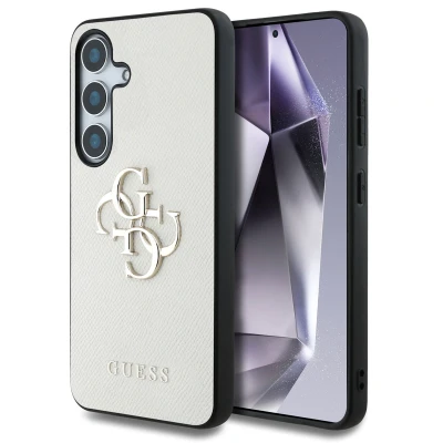 Afbeelding van Guess Etui Grained Big 4G Logo Small Classic do Samsung Galaxy S25 beÅ¼owy (Samsung S25), Smartphonehoes, Beige