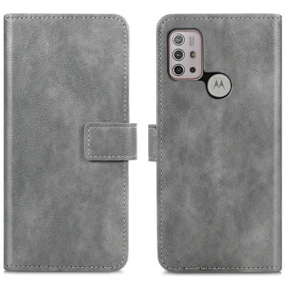 Afbeelding van Motorola Moto G30 Hoesje Kunstleder iMoshion Bookcase Grijs Telefoonhoesje