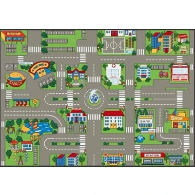 Afbeelding van speelkleed city fun speeltapijt cityfun antislip speelmat kindertapijt anti slip 100 x 150 cm