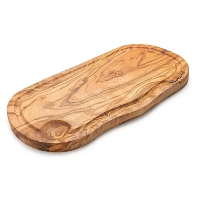 Afbeelding van Snijplank, Natuurlijk Olijfhout, Eten Serveren of Snijden, Houten Snijplanken, Barbecue Kaas Brood, Handgemaakt (39x18 cm Sapgroef)