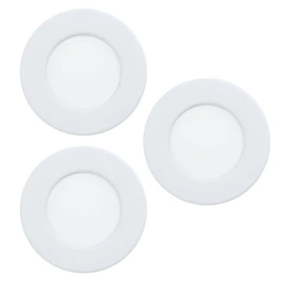 Afbeelding van EGLO connect.z Set van 3 smart home LED inbouwspots Fueva 6 Z, Ø 8,6 cm, ZigBee, app en Alexa spraakbesturing, RGB, warm koud wit, dimbaar, badkamer inbouw lamp wit metaal, IP44