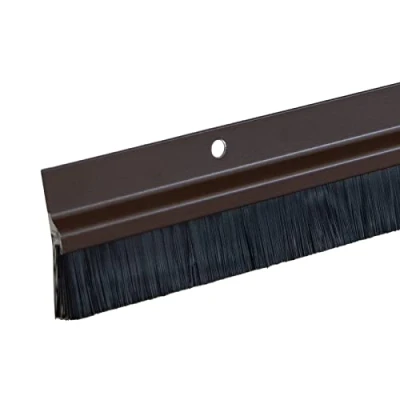 Afbeelding van Deurafdichting, deurborstel, afdeklijsten, borstelafdichting, 8 x deurafdichting van aluminium, bruin, 1 meter, strip om vast te schroeven, borstel, tochtstopper, tochtstopper voor deuren