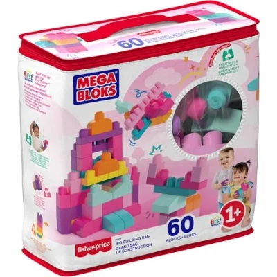 Afbeelding van Mega Bloks First Builders Blokkentas 60 Stuks Roze