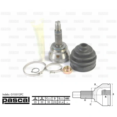 Afbeelding van Homokineet reparatie set, aandrijfas PASCAL G1G012PC
