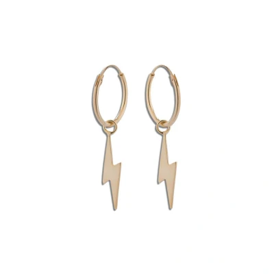 Afbeelding van Zilveren oorbellen Oorring met hanger oorringen hanger, rosé gold plated bliksemschicht