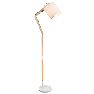 Afbeelding van GLOBO LIGHTING vloerlamp metaal wit hoogte 160 cm lampenkap