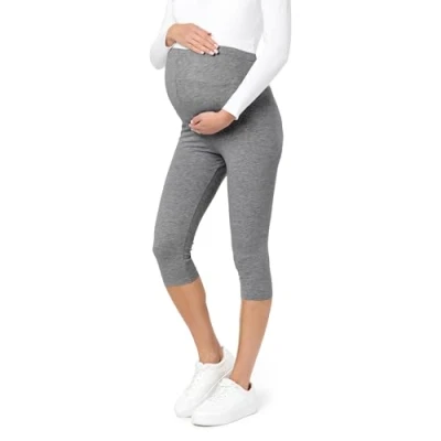 Afbeelding van BE Mammy BE20 229 LE Dames Capri Zwangerschapsleggings 3/4 Lengte Katoen Elasthan Yogabroek Medium Gemêleerd 4XL
