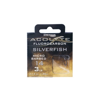 Afbeelding van Drennan Acolyte Silverfish Hooks To Fluorocarbon 30cm Haak 14 0.14mm 3 LB