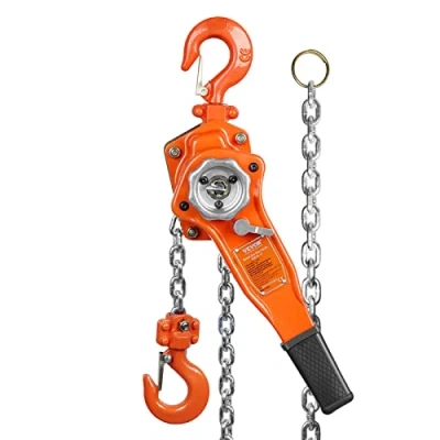 Afbeelding van VEVOR Hefboomtakel 0,75 T Ratelketting takel handling 1,4 m koolstofstaal G80 rem Weston dubbele ratel kettinggeleiding 360 haak voor goederen garage dok fabriek