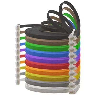 Afbeelding van 0,25m Cat6 platte Netwerkkabel Lan Ethernet Gigabit Kabel Cable Patchkabel RJ45 10 kleuren stuks