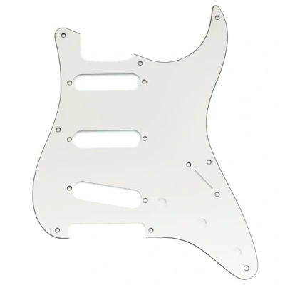 Afbeelding van Musiclily Pro gaats ST Slagplaat Gitaar SSS Pickguard voor 2008 2019 China Squier Classic Vibe SQ CV 50s Reissue Vintage Strat stijl Elektrische Gitaar, 3 laags Aged White
