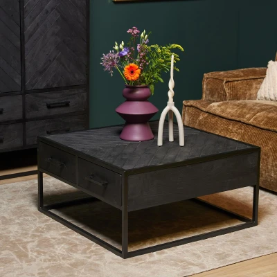 Afbeelding van salontafel Daan Zwarte 80x80 cm