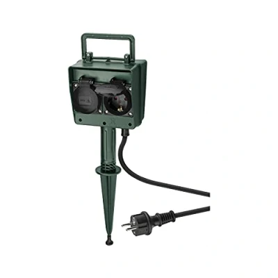 Afbeelding van Buitenstopcontact 4 voudig IP44 Incl. 2 meter snoer Tuincontactdoos Stekkerdoos buiten