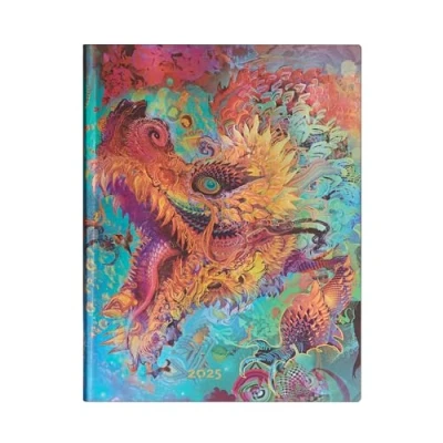 Afbeelding van Humming Dragon (Android Jones Collection) Ultra 12 month Day at a time Softcover Flexi Dayplanner 2025 (Elastic Band Closure): jeden dzień na stronie, zamykany gumkę, papier 80 gsm