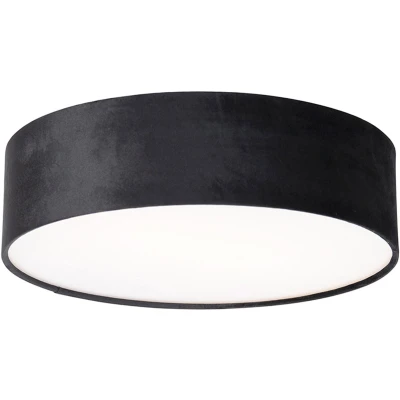Afbeelding van QAZQA Moderne plafondlamp zwart 40 cm met gouden binnenkant Drum