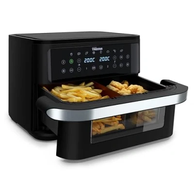 Afbeelding van Tristar Airfryer FR 9432 Dual Zone Flex 10 Liter 2800W Kijkvenster 8 voorprogramma&#039;s Snackverdeler Zwart