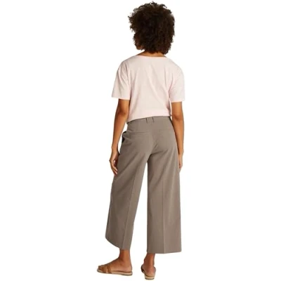 Afbeelding van TOMMY HILFIGER Vrouwen LW BI STRETCH BREDE BEEN CROP PANT WW0WW45463, bruin, R36, Bruin (Toendra Bruin), 62