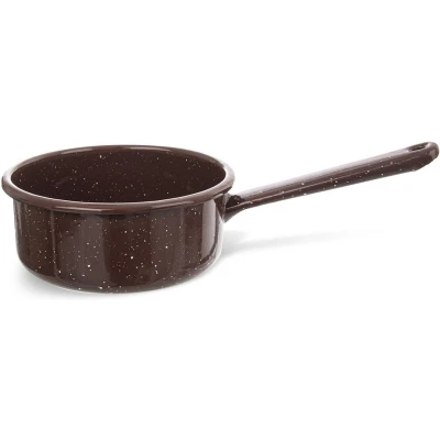 Afbeelding van Steelpan Geëmailleerde Bruin BROWN 12 cm, 600 ml Sauspan Kookpan Kookpot Soeppan