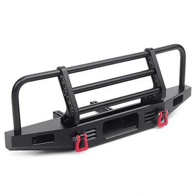 Afbeelding van INJORA RC Voorbumper met LED Licht Onderdelen voor 1:10 Crawler Traxxas TRX4 Defender Axial SCX10 II 90046 90047 (Zwart)