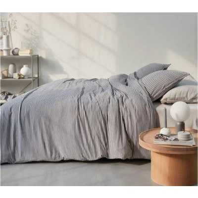 Afbeelding van VT WONEN Dekbedovertrek Comfy Stripe Grijs 240 x 200/220
