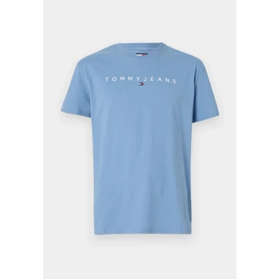 Afbeelding van Tommy Jeans Linear LOGO TEE Tshirt print, Heren, Maat: 50, Colorado blue