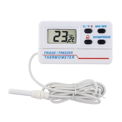 Afbeelding van Digitale koelkastthermometer met temperatuurwaarschuwingsalarm en maximale min functie thermometer voor het bewaken van voedselopslag