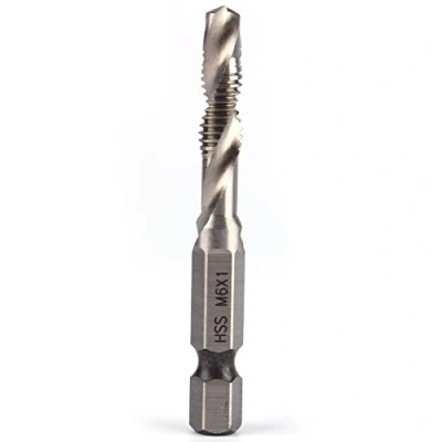 Afbeelding van Akozon Boor en Tap Bit, HSS M6 1/4 &quot;Hex Shank &amp; Taper Boren Power Tool Deel, Tapping Set Bit